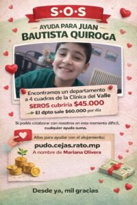 Piden colaboración para costear alojamiento de un niño que debe atenderse en una clínica de Comodoro 24 IMG 20260220 WA0023